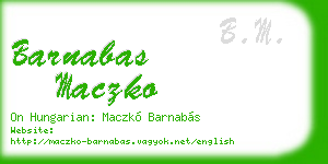 barnabas maczko business card