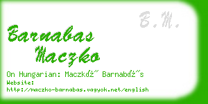 barnabas maczko business card